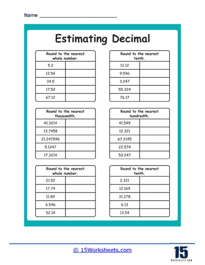 estimate worksheet estimating time worksheets