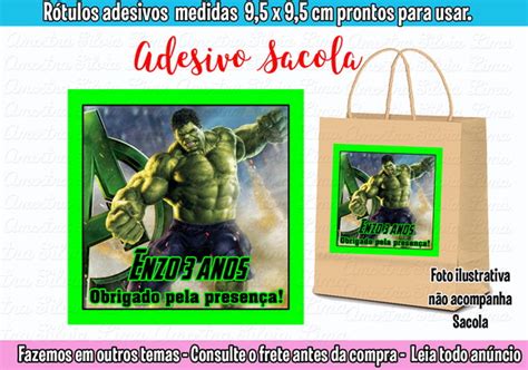 Adesivos Para Sacolinha Surpresa Hulk Produtos Elo