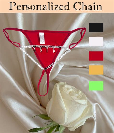 Customized Thong Chain Thong Bikini Customized Name Belly Etsy