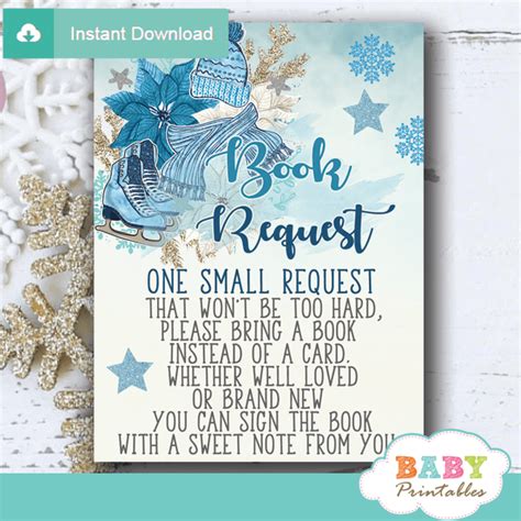 Blue Baby Its Cold Outside Winter Wonderland Book Request Cards D