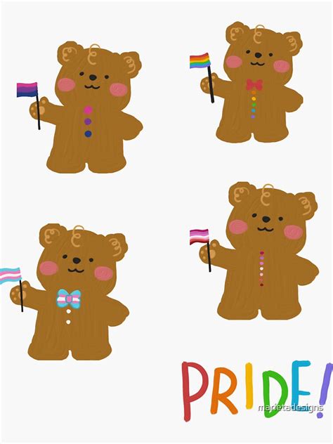 Teddy Bear Gay Pride Lgbt Pride Month Illustration Sticker For Sale By Marietadesigns Redbubble