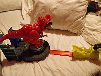 Amazon Hot Wheels Toy Car Track Set T Rex Rampage Playset Scale Vehicle Launch
