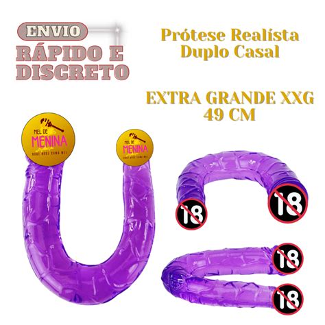 Dildo Protese Real Stico Duplo Extra Grande Xxg Cm Casal L Sbicas Hetero Jelly Realista