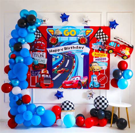 Buy Racing Car Birthday Party Decorations, Cars Themed Party Decorations Set for Boys, Race Car ...