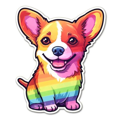 Perro LGBT Sonriendo Mucho Con La Bandera LGBT Del Orgullo LGBT Foto