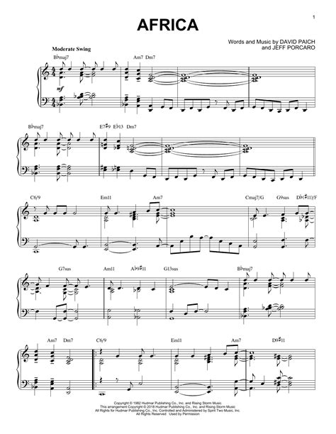 Africa Jazz Version By Toto Sheet Music For Piano Solo At Sheet Music