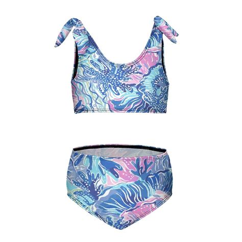 Blue Coral Reef Girl S Piece Bikini Set Beach Sport Swimsuit Swimwear Y Cm Walmart