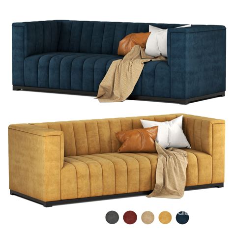 Velvet tufted sofa 3d model Buy Download 3dbrute