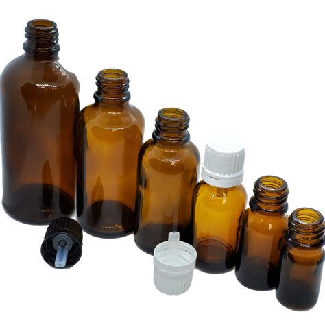 amber glass bottles  te dripper cap hemkund