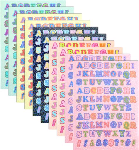 Amazon 880 Pieces 10 Sheets Colorful Letter Stickers Self Adhesive