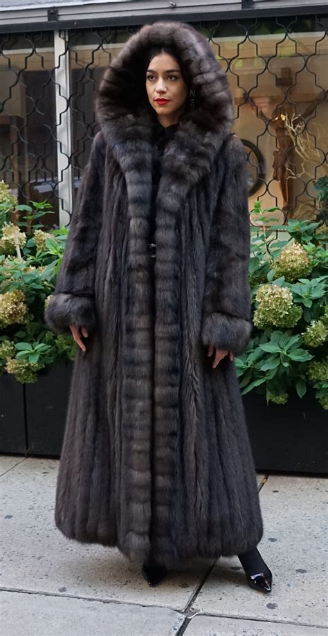 Russian Barguzin Sable Coat Hood 94732 - MARC KAUFMAN FURS