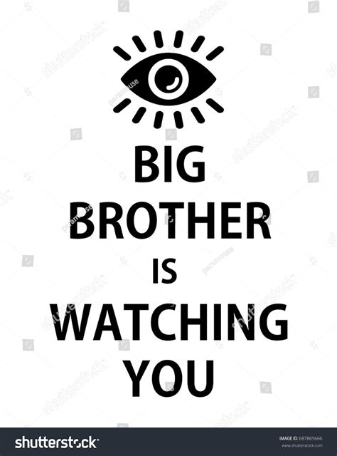 Poster Big Brother Watching You Isolated Stock Vector (Royalty Free ...