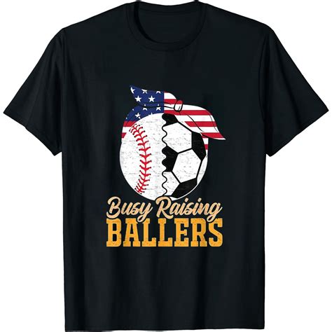 Baller S Mom Baseball And Soccer Fan Funny Quote Womens T Shirt Black