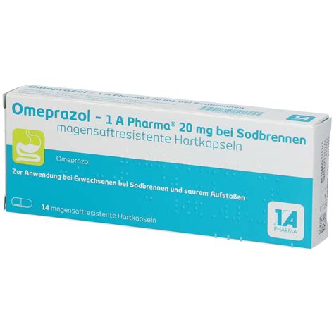 Omeprazol 1 A Pharma 20 Mg Bei Sodbrennen 14 St Shop Apotheke