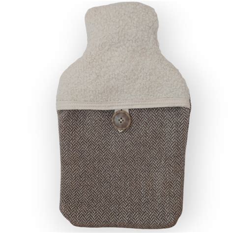 Brown Herringbone Large Hot Water Bottle Delaney Designs