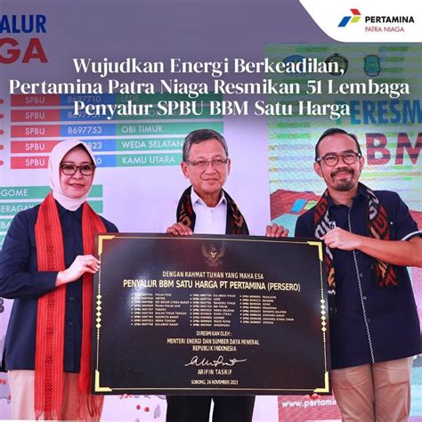 Pertamina Patra Niaga Resmikan 51 Lembaga Penyalur SPBU BBM Satu Harga