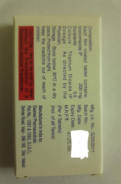 Vorier Voriconazole Mg Injection Prescription Treatment