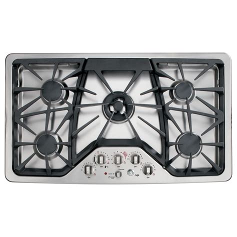 GE Cafe 36-in 5-Burner Stainless Steel Gas Cooktop (Common: 36-in ...