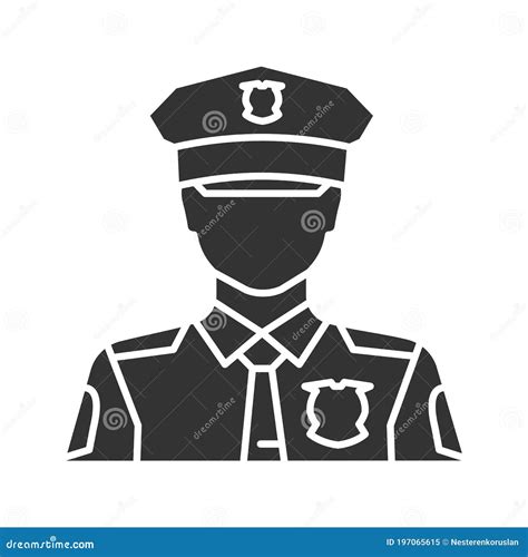 Policeman Or Police Officer Silhouette Vector Illustration