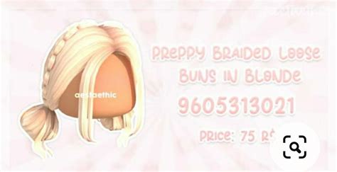 Coiffure Roblox CODES Preppy Braided Loose Buns In Blonde