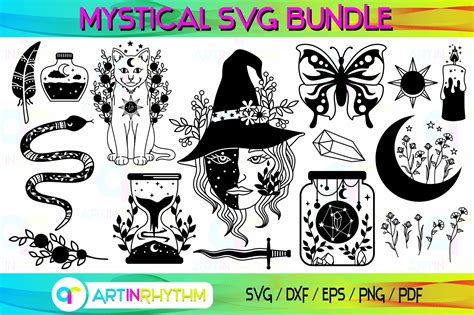 Mystical Svg Bundle Celestial Svg Bundle Magical Svg Witch Svg Crella