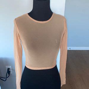 Baziic Tops Nude Sheer Top Poshmark