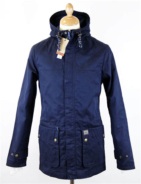 Original Penguin Retro Mod Casual Parka Mountain Coat Sapphire