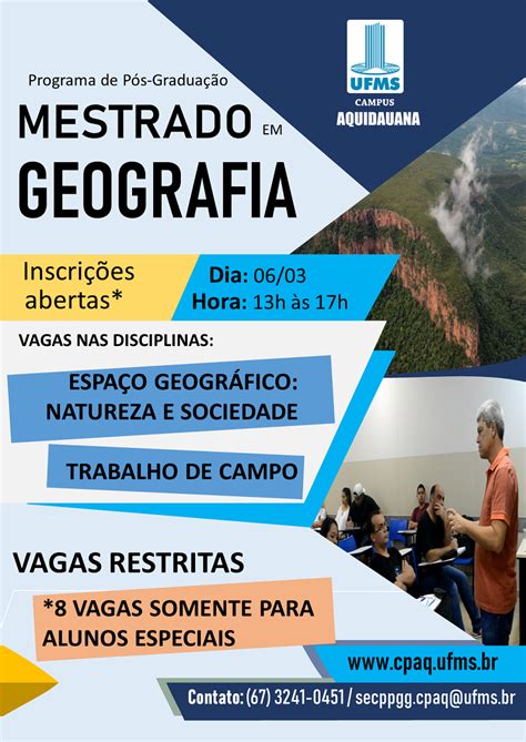 Vagas Professor De Geografia - » Mestrado em Geografia abre 8 vagas para aluno especial
