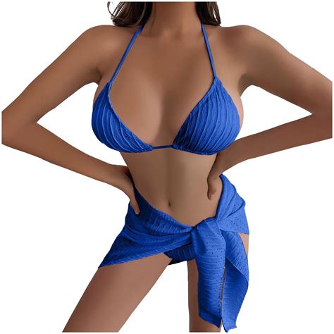 Bzhegqhd Womens Bikinis High Waist Clearance Women S Solid Color Sexy Bikini Backless Drawstring