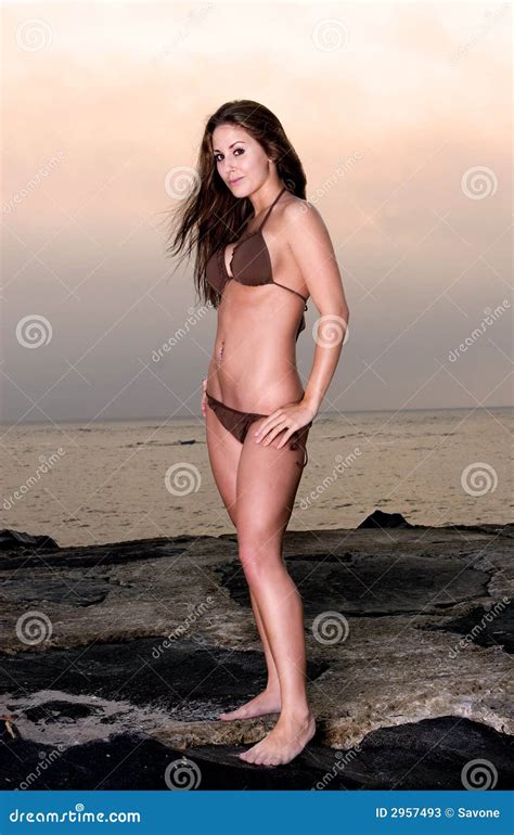 Belle Jeune Femme Dans Un Bikini Image Image
