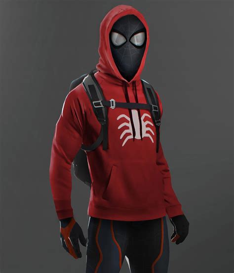 Pullover PS4 Spider-Man Miles Morales Red Hoodie - Jacket Makers