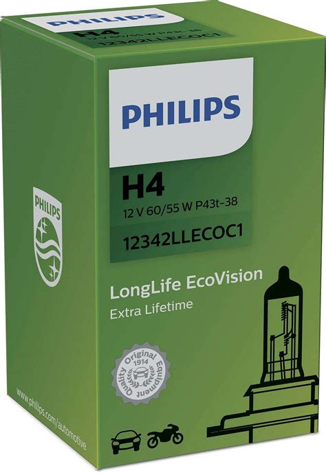 Philips H4 12342LLECOC1 LongLife EcoVision Extra Lifetime Scheinwerfer ...