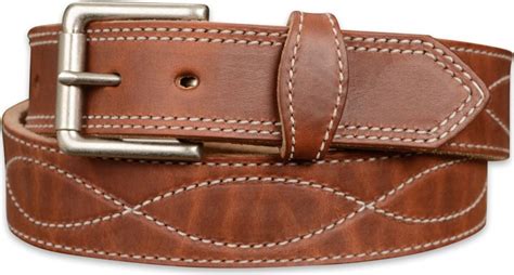 Bullhide Belts Mens Hot Dipped Leather Belt Figure 8 Stitched Heavy