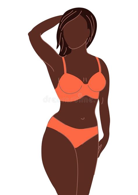 Ilustração De Uma Mulher Bonita Em Bikini Sutiã E Calcinha Figura Abstrata Ilustração do