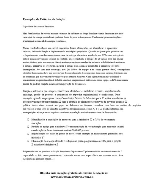 O Que É Seleção De Resultados - Exemplos de Resultados em Seleção Profissional | PDF | Liderança ...