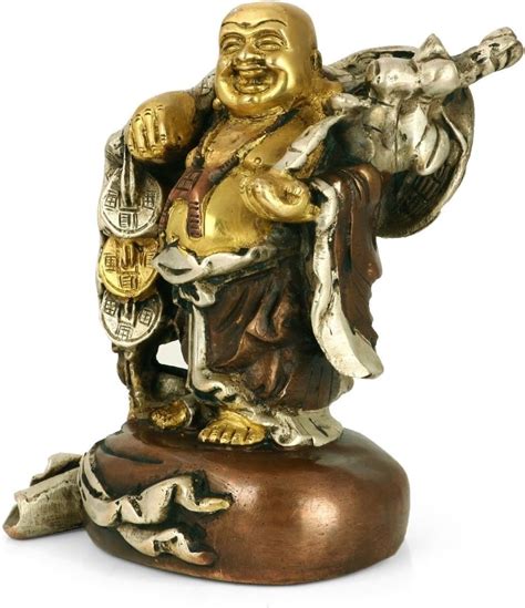 Amazon CraftVatika Happy Chinese Buddha Statue Feng Shui Brass