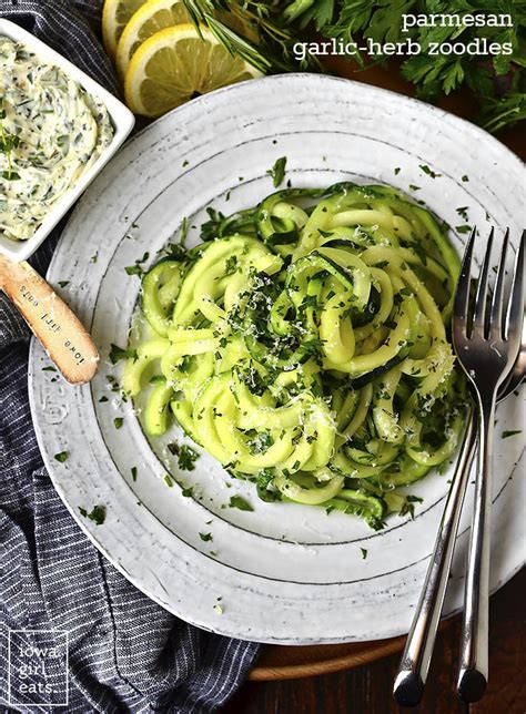 Parmesan Garlic Herb Zoodles Gluten Free Side Dish