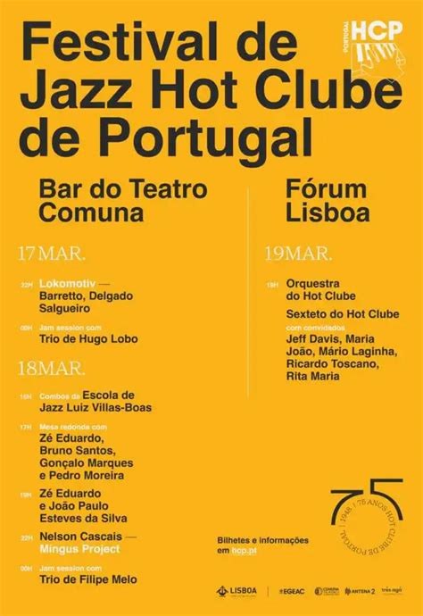 Festival Que Comemora Anos De Hot Clube De Portugal Decorre Em Mar O Arte Sonora