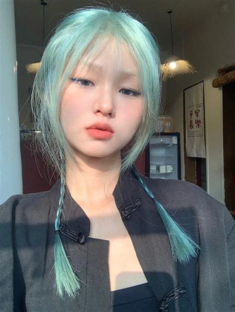 Green Hair Colors Pretty Hair Color Hair Inspo Color Asian Hair