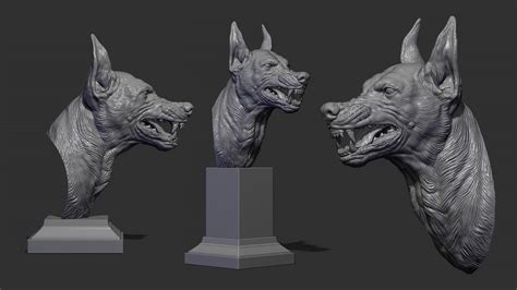 ArtStation - Doberman head grin | Resources