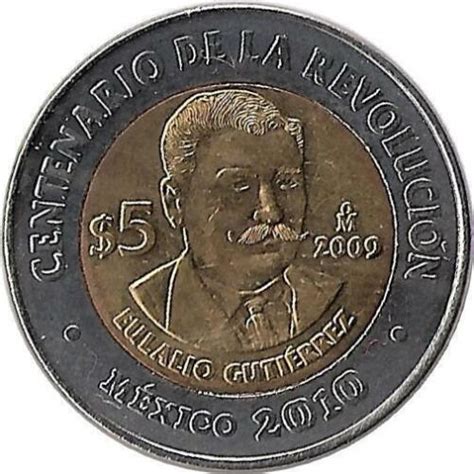 Mexiko 5 Pesos 2009 Eulalio Gutiérrez eBay