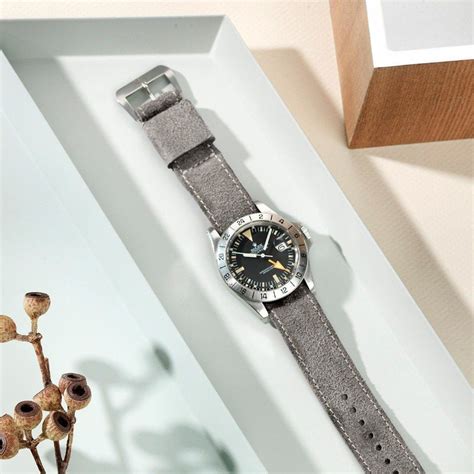 One Piece Nato Rugged Grey Leather Watch Strap Bulang And Sons