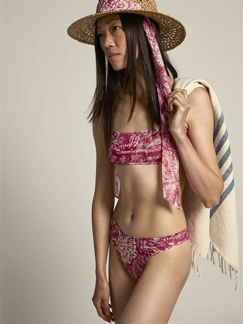 Vintage Red Bikini Bottoms With Contrasting White Print Golden Goose