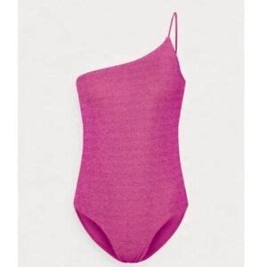 Good American Swim Nwt Good American S Hot Oneshoulder Onepiece Swimsuit In Hawaiian Pink