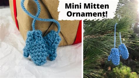 Mini Crochet Mitten Ornament Free Pattern Tutorial Youtube