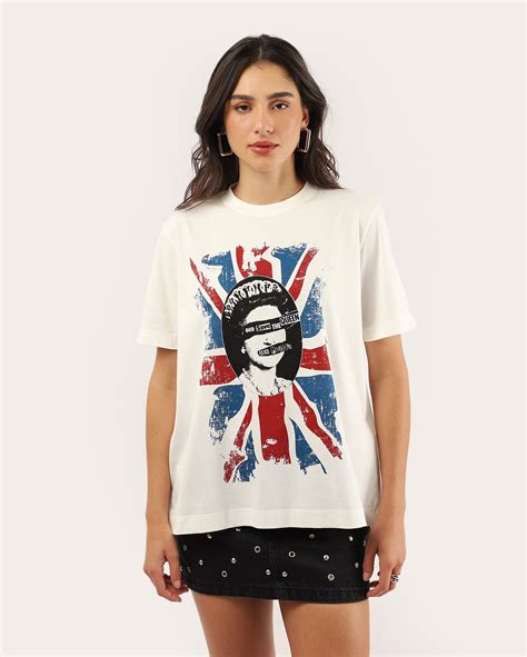 Riachuelo Camiseta Feminina God Save The Queen Off White Sex Pistols