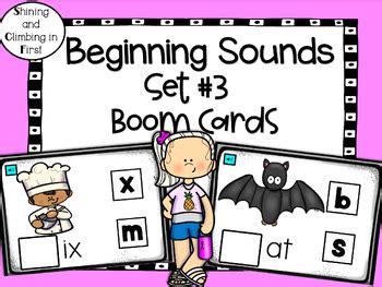 Beginning Initial Sounds Boom Cards Set Audio Included Tpt