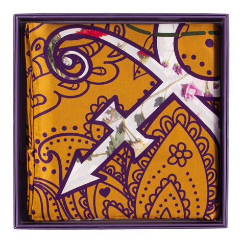 Purple & Gold Paisley / Prince Symbol 100% Silk Collectible Scarf