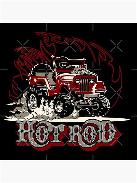 P Ster Coche De Dibujos Animados X Hot Rod De Mechanick Redbubble