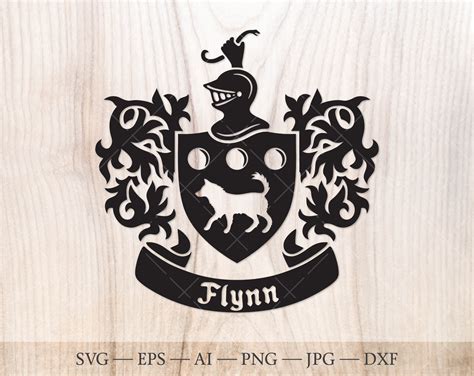 Flynn Family Crest. Coat of Arms Svg. Heraldic Shield With - Etsy